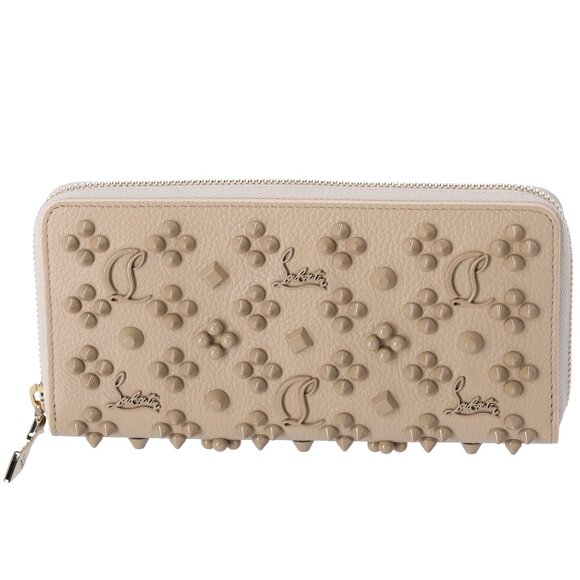 Christian Louboutin Handbags - Christian Louboutin Panettone Studded Zip Around Wallet Beige 3175224 Leather
